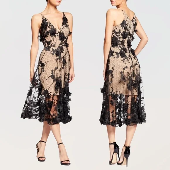 Dress the Population | Dresses | Nwot Dress The Population Sz S Audrey  Embroidered Fit And Flare Dress | Poshmark
